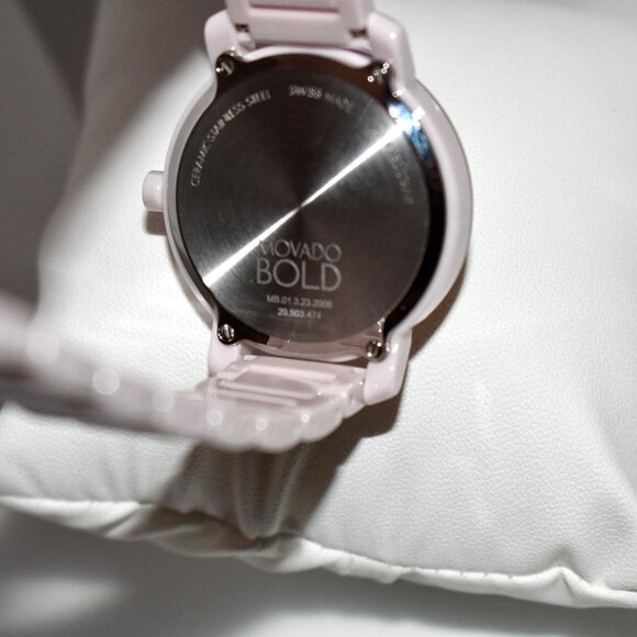Movado Women\'s Bold 2.0 Quartz Analog Pink Ceramic Bracelet Watch in Pink #36012 main image 2